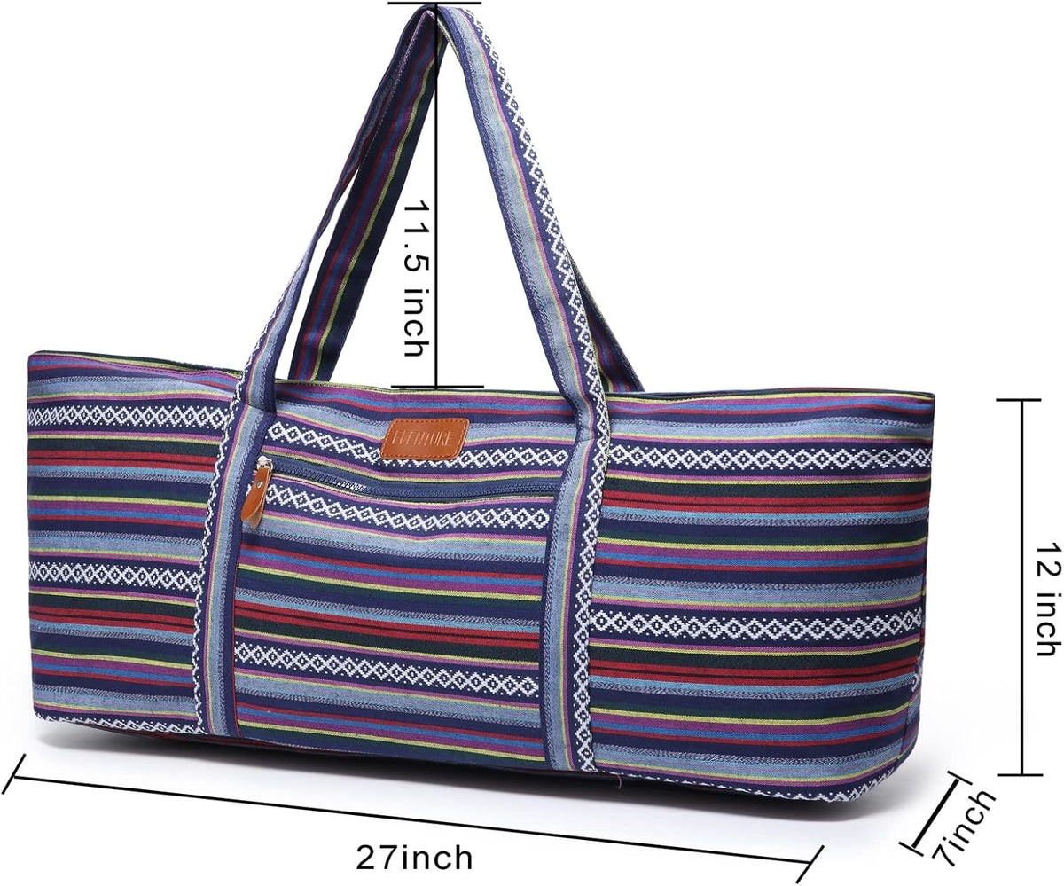 Large Yoga Mat Bag for Women Men, Travel Gym Bag for Pilates Office Beach Workout, Yoga Mat Tote Carrier with Mat Strap for 1/4" 1/2" Thick Exercise Yoga Mat