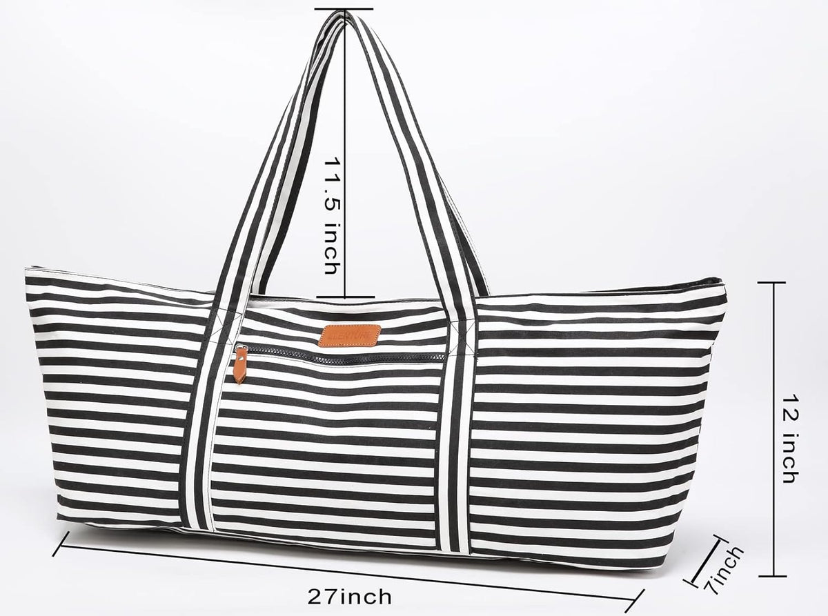 Large Yoga Mat Bag for Women Men, Travel Gym Bag for Pilates Office Beach Workout, Yoga Mat Tote Carrier with Mat Strap for 1/4" 1/2" Thick Exercise Yoga Mat