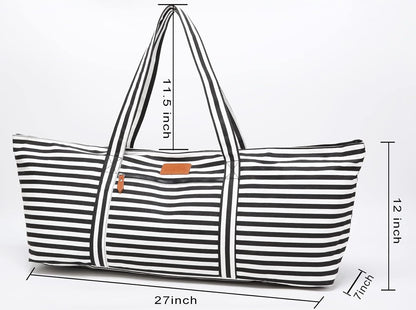 Large Yoga Mat Bag for Women Men, Travel Gym Bag for Pilates Office Beach Workout, Yoga Mat Tote Carrier with Mat Strap for 1/4" 1/2" Thick Exercise Yoga Mat