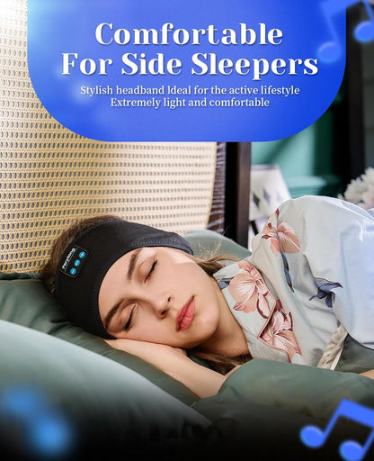 Sleep Headphones Wireless, Bluetooth Sports Headband Headphones with Ultra-Thin HD Stereo Speakers Perfect for Sleeping,Workout,Jogging,Yoga,Insomnia, Air Travel, Meditation (Grey)