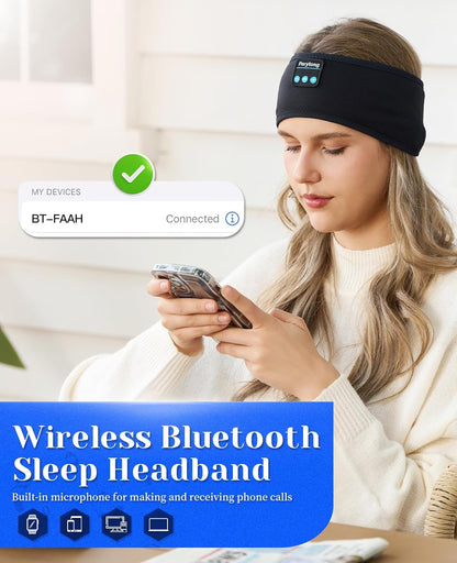 Sleep Headphones Wireless, Bluetooth Sports Headband Headphones with Ultra-Thin HD Stereo Speakers Perfect for Sleeping,Workout,Jogging,Yoga,Insomnia, Air Travel, Meditation (Grey)
