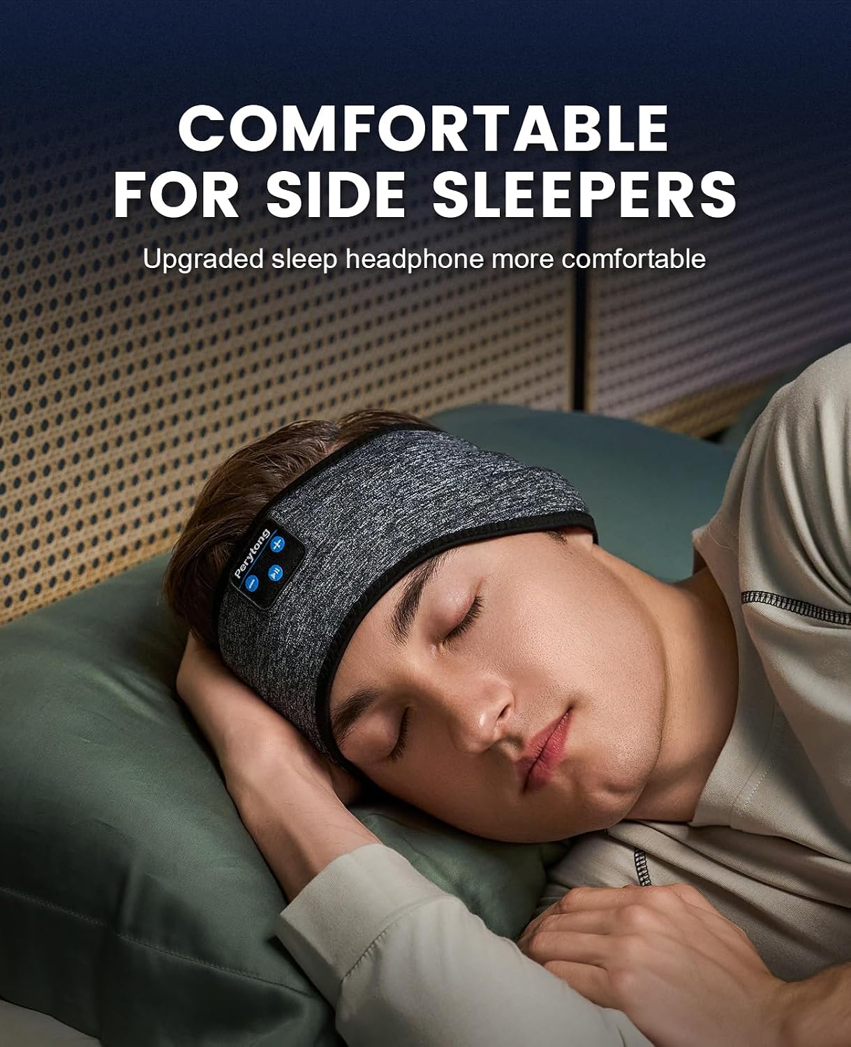 Sleep Headphones Wireless, Bluetooth Sports Headband Headphones with Ultra-Thin HD Stereo Speakers Perfect for Sleeping,Workout,Jogging,Yoga,Insomnia, Air Travel, Meditation (Grey)