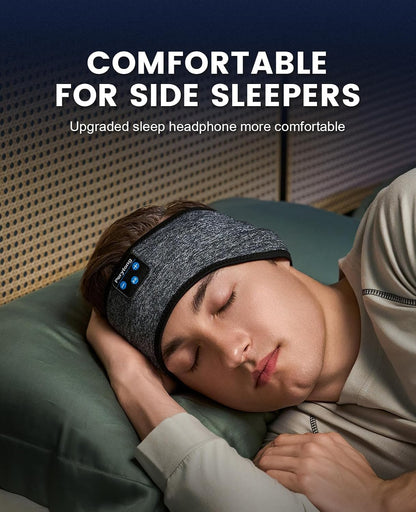 Sleep Headphones Wireless, Bluetooth Sports Headband Headphones with Ultra-Thin HD Stereo Speakers Perfect for Sleeping,Workout,Jogging,Yoga,Insomnia, Air Travel, Meditation (Grey)