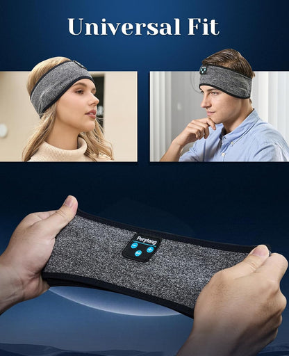 Sleep Headphones Wireless, Bluetooth Sports Headband Headphones with Ultra-Thin HD Stereo Speakers Perfect for Sleeping,Workout,Jogging,Yoga,Insomnia, Air Travel, Meditation (Grey)