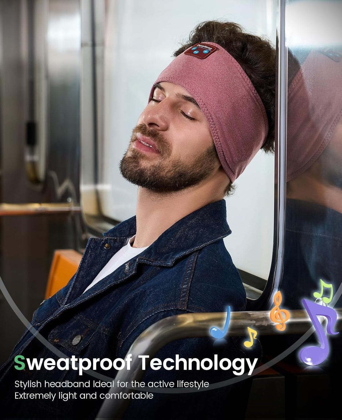 Sleep Headphones Wireless, Bluetooth Sports Headband Headphones with Ultra-Thin HD Stereo Speakers Perfect for Sleeping,Workout,Jogging,Yoga,Insomnia, Air Travel, Meditation (Grey)
