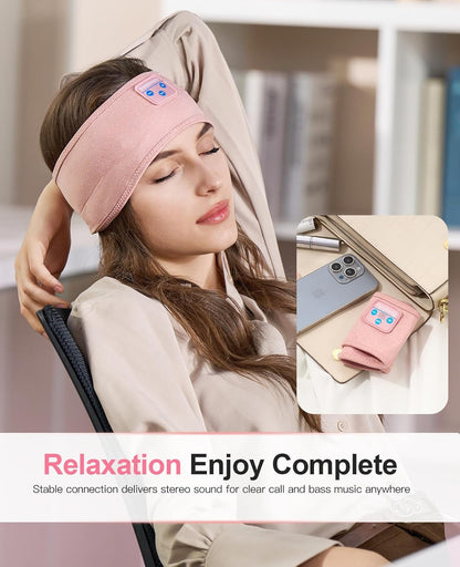 Sleep Headphones Wireless, Bluetooth Sports Headband Headphones with Ultra-Thin HD Stereo Speakers Perfect for Sleeping,Workout,Jogging,Yoga,Insomnia, Air Travel, Meditation (Grey)