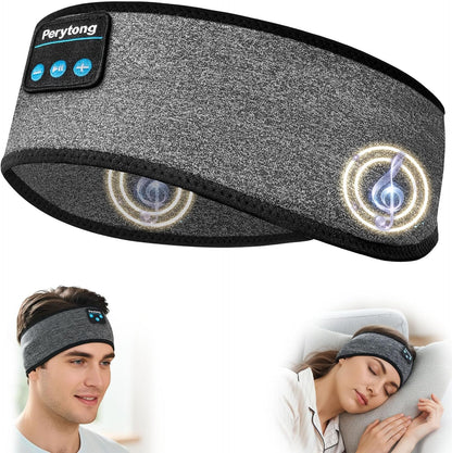 Sleep Headphones Wireless, Bluetooth Sports Headband Headphones with Ultra-Thin HD Stereo Speakers Perfect for Sleeping,Workout,Jogging,Yoga,Insomnia, Air Travel, Meditation (Grey)