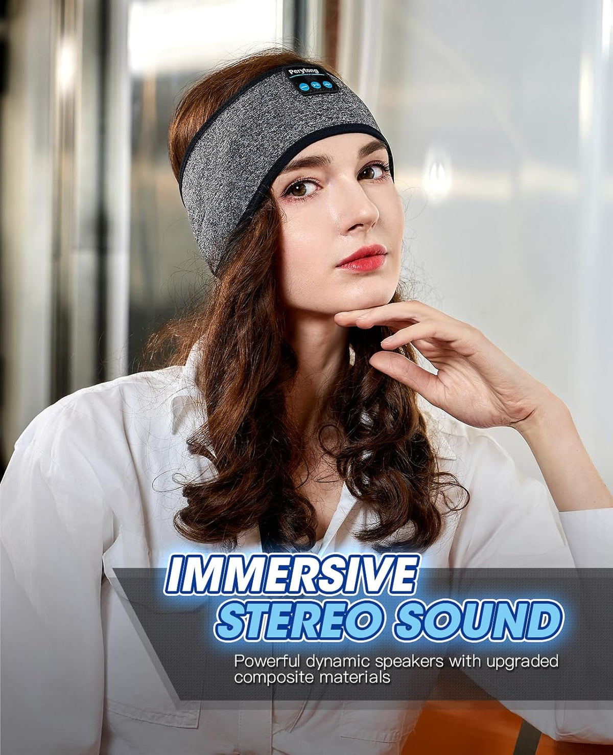 Sleep Headphones Wireless, Bluetooth Sports Headband Headphones with Ultra-Thin HD Stereo Speakers Perfect for Sleeping,Workout,Jogging,Yoga,Insomnia, Air Travel, Meditation (Grey)
