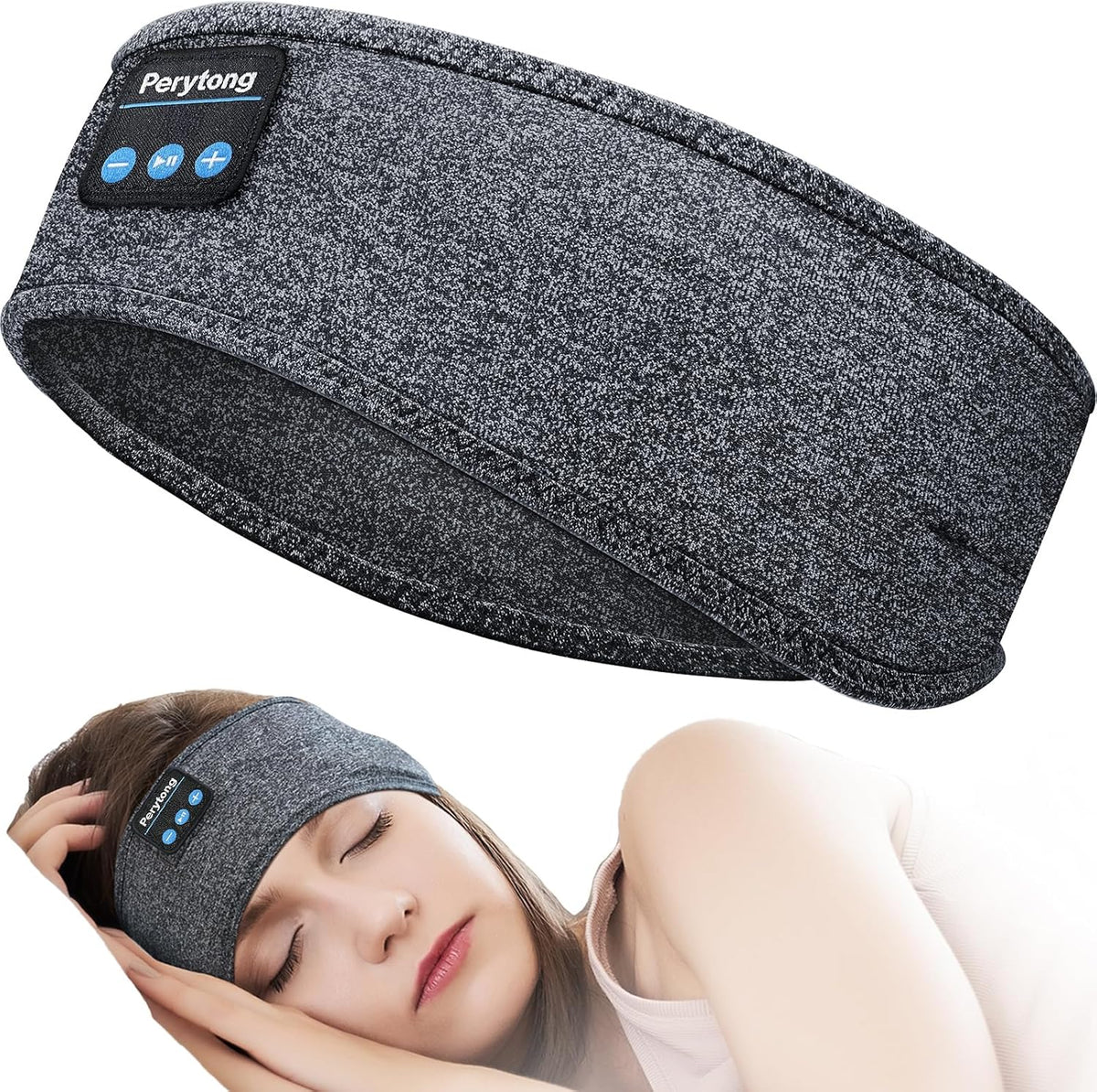 Sleep Headphones Wireless, Bluetooth Sports Headband Headphones with Ultra-Thin HD Stereo Speakers Perfect for Sleeping,Workout,Jogging,Yoga,Insomnia, Air Travel, Meditation (Grey)