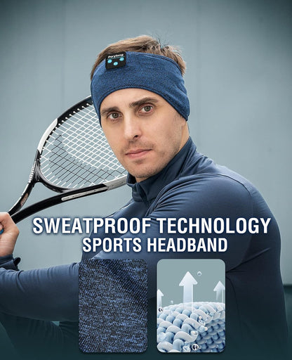 Sleep Headphones Wireless, Bluetooth Sports Headband Headphones with Ultra-Thin HD Stereo Speakers Perfect for Sleeping,Workout,Jogging,Yoga,Insomnia, Air Travel, Meditation (Grey)