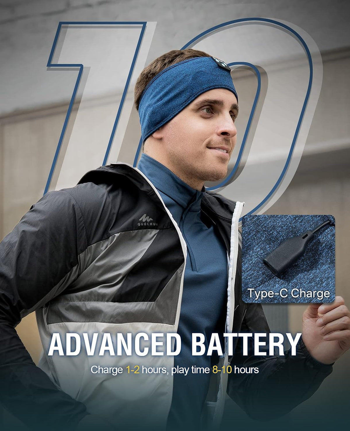 Sleep Headphones Wireless, Bluetooth Sports Headband Headphones with Ultra-Thin HD Stereo Speakers Perfect for Sleeping,Workout,Jogging,Yoga,Insomnia, Air Travel, Meditation (Grey)