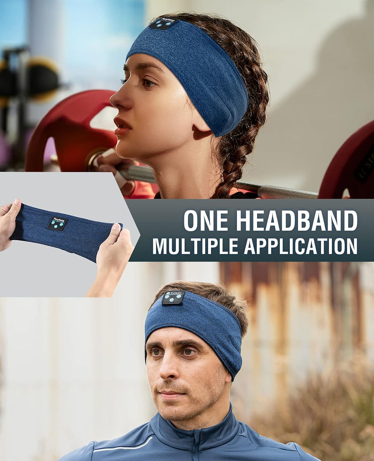 Sleep Headphones Wireless, Bluetooth Sports Headband Headphones with Ultra-Thin HD Stereo Speakers Perfect for Sleeping,Workout,Jogging,Yoga,Insomnia, Air Travel, Meditation (Grey)