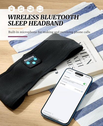 Sleep Headphones Wireless, Bluetooth Sports Headband Headphones with Ultra-Thin HD Stereo Speakers Perfect for Sleeping,Workout,Jogging,Yoga,Insomnia, Air Travel, Meditation (Grey)
