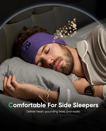 Sleep Headphones Wireless, Bluetooth Sports Headband Headphones with Ultra-Thin HD Stereo Speakers Perfect for Sleeping,Workout,Jogging,Yoga,Insomnia, Air Travel, Meditation (Grey)