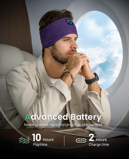 Sleep Headphones Wireless, Bluetooth Sports Headband Headphones with Ultra-Thin HD Stereo Speakers Perfect for Sleeping,Workout,Jogging,Yoga,Insomnia, Air Travel, Meditation (Grey)