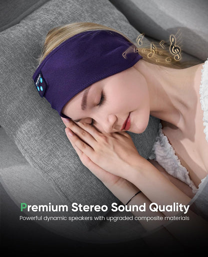 Sleep Headphones Wireless, Bluetooth Sports Headband Headphones with Ultra-Thin HD Stereo Speakers Perfect for Sleeping,Workout,Jogging,Yoga,Insomnia, Air Travel, Meditation (Grey)