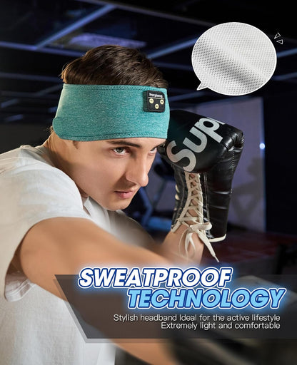 Sleep Headphones Wireless, Bluetooth Sports Headband Headphones with Ultra-Thin HD Stereo Speakers Perfect for Sleeping,Workout,Jogging,Yoga,Insomnia, Air Travel, Meditation (Grey)