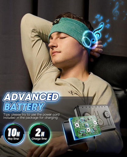 Sleep Headphones Wireless, Bluetooth Sports Headband Headphones with Ultra-Thin HD Stereo Speakers Perfect for Sleeping,Workout,Jogging,Yoga,Insomnia, Air Travel, Meditation (Grey)