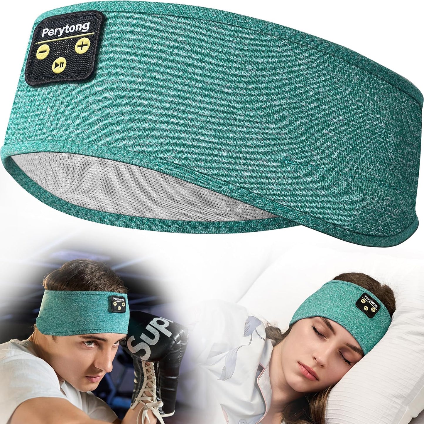 Sleep Headphones Wireless, Bluetooth Sports Headband Headphones with Ultra-Thin HD Stereo Speakers Perfect for Sleeping,Workout,Jogging,Yoga,Insomnia, Air Travel, Meditation (Grey)