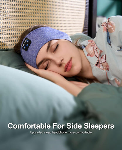 Sleep Headphones Wireless, Bluetooth Sports Headband Headphones with Ultra-Thin HD Stereo Speakers Perfect for Sleeping,Workout,Jogging,Yoga,Insomnia, Air Travel, Meditation (Grey)
