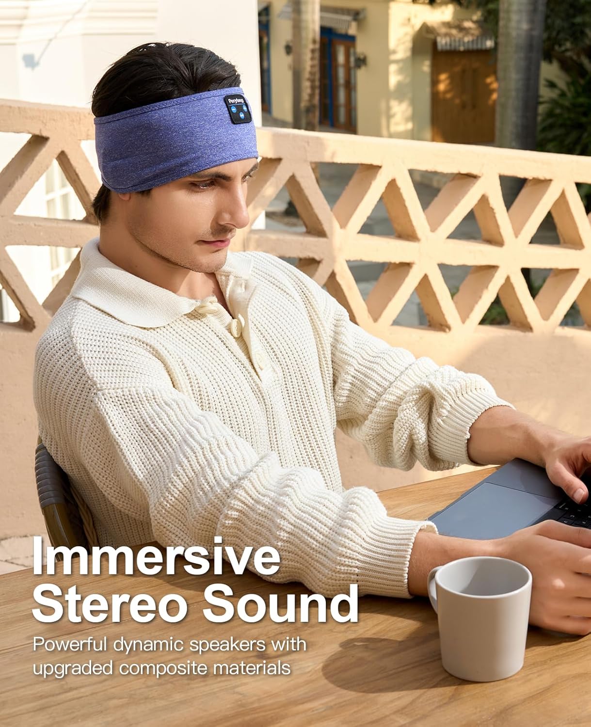 Sleep Headphones Wireless, Bluetooth Sports Headband Headphones with Ultra-Thin HD Stereo Speakers Perfect for Sleeping,Workout,Jogging,Yoga,Insomnia, Air Travel, Meditation (Grey)