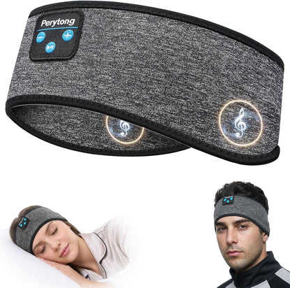 Sleep Headphones Wireless, Bluetooth Sports Headband Headphones with Ultra-Thin HD Stereo Speakers Perfect for Sleeping,Workout,Jogging,Yoga,Insomnia, Air Travel, Meditation (Grey)