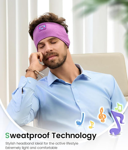Sleep Headphones Wireless, Bluetooth Sports Headband Headphones with Ultra-Thin HD Stereo Speakers Perfect for Sleeping,Workout,Jogging,Yoga,Insomnia, Air Travel, Meditation (Grey)