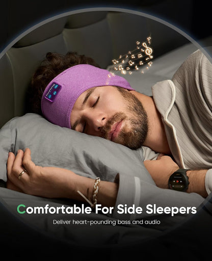 Sleep Headphones Wireless, Bluetooth Sports Headband Headphones with Ultra-Thin HD Stereo Speakers Perfect for Sleeping,Workout,Jogging,Yoga,Insomnia, Air Travel, Meditation (Grey)