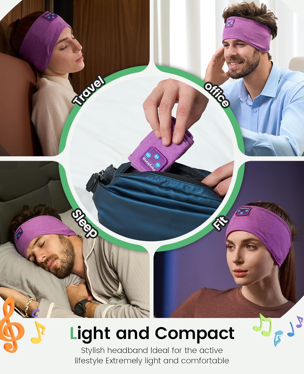 Sleep Headphones Wireless, Bluetooth Sports Headband Headphones with Ultra-Thin HD Stereo Speakers Perfect for Sleeping,Workout,Jogging,Yoga,Insomnia, Air Travel, Meditation (Grey)
