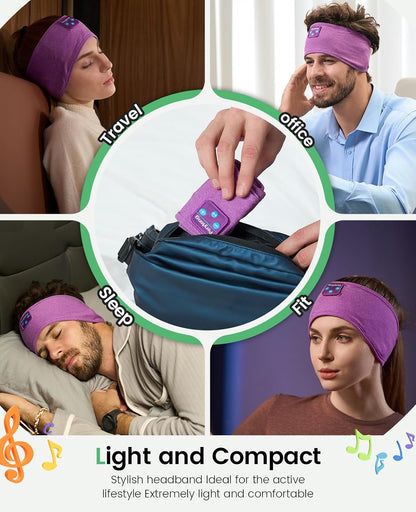 Sleep Headphones Wireless, Bluetooth Sports Headband Headphones with Ultra-Thin HD Stereo Speakers Perfect for Sleeping,Workout,Jogging,Yoga,Insomnia, Air Travel, Meditation (Grey)