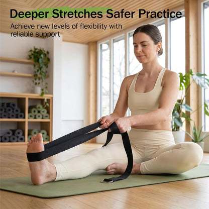Yoga Strap for Stretching,Cotton Yoga Strap with Adjustable D-Ring Buckle,Non-Elastic Yoga Belt for Pilates,Gym Workouts,Physical Therapy,Improve Flexibility