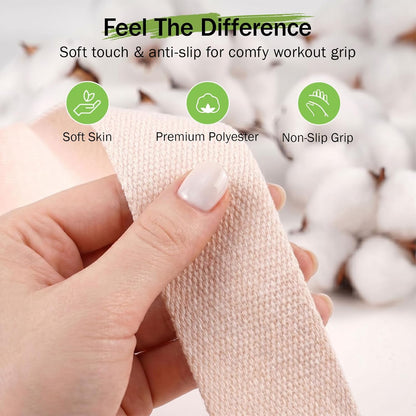 Yoga Strap for Stretching,Cotton Yoga Strap with Adjustable D-Ring Buckle,Non-Elastic Yoga Belt for Pilates,Gym Workouts,Physical Therapy,Improve Flexibility