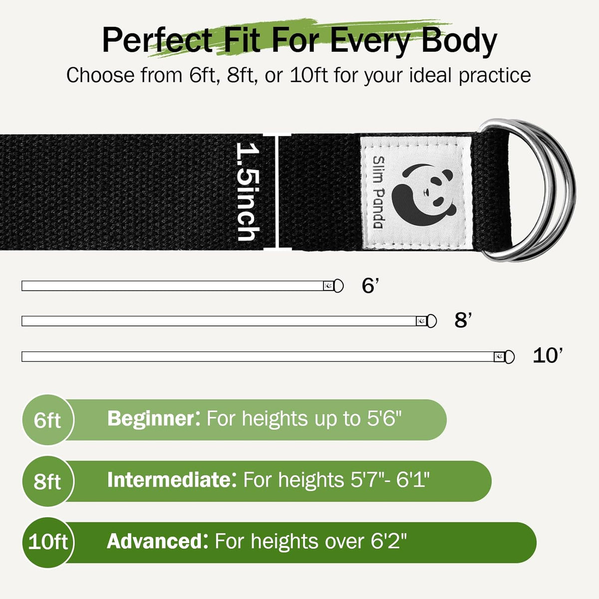 Yoga Strap for Stretching,Cotton Yoga Strap with Adjustable D-Ring Buckle,Non-Elastic Yoga Belt for Pilates,Gym Workouts,Physical Therapy,Improve Flexibility