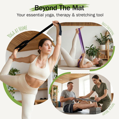 Yoga Strap for Stretching,Cotton Yoga Strap with Adjustable D-Ring Buckle,Non-Elastic Yoga Belt for Pilates,Gym Workouts,Physical Therapy,Improve Flexibility