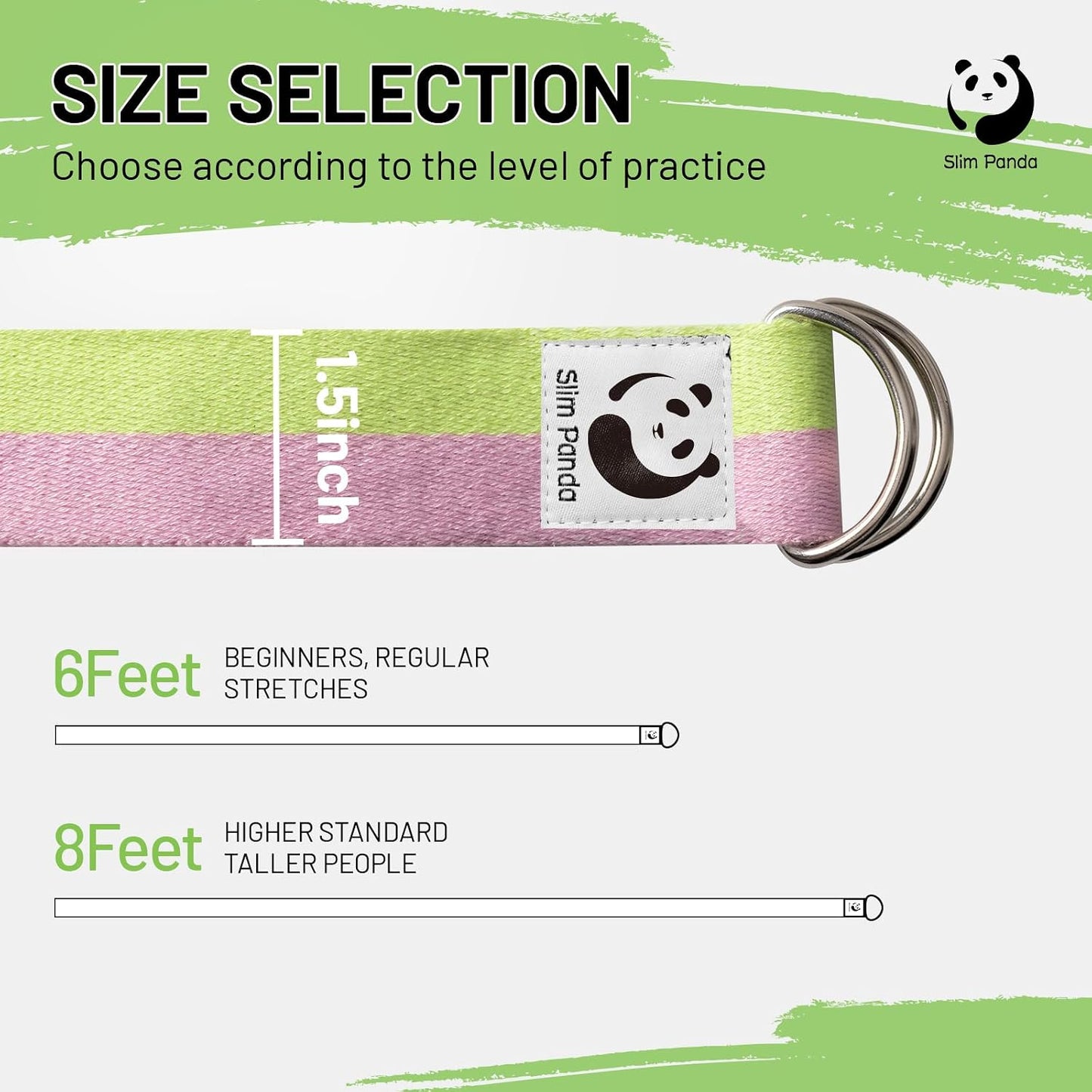 Yoga Strap for Stretching,Cotton Yoga Strap with Adjustable D-Ring Buckle,Non-Elastic Yoga Belt for Pilates,Gym Workouts,Physical Therapy,Improve Flexibility