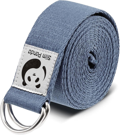 Yoga Strap for Stretching,Cotton Yoga Strap with Adjustable D-Ring Buckle,Non-Elastic Yoga Belt for Pilates,Gym Workouts,Physical Therapy,Improve Flexibility