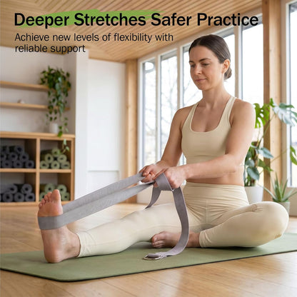 Yoga Strap for Stretching,Cotton Yoga Strap with Adjustable D-Ring Buckle,Non-Elastic Yoga Belt for Pilates,Gym Workouts,Physical Therapy,Improve Flexibility