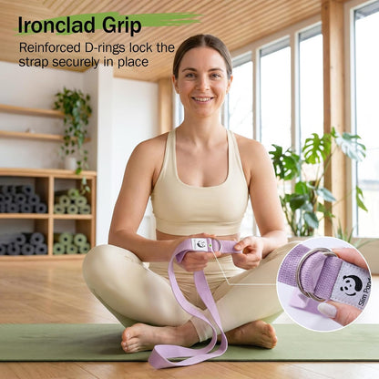 Yoga Strap for Stretching,Cotton Yoga Strap with Adjustable D-Ring Buckle,Non-Elastic Yoga Belt for Pilates,Gym Workouts,Physical Therapy,Improve Flexibility
