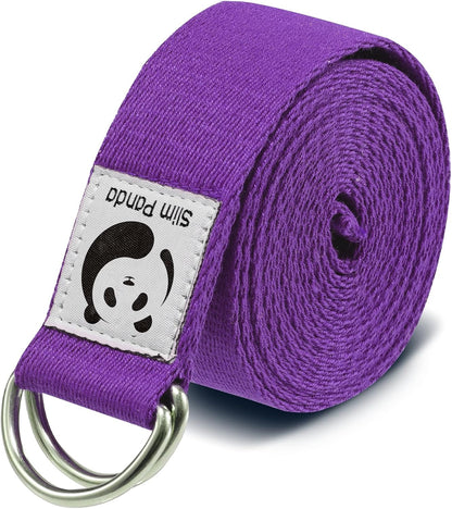Yoga Strap for Stretching,Cotton Yoga Strap with Adjustable D-Ring Buckle,Non-Elastic Yoga Belt for Pilates,Gym Workouts,Physical Therapy,Improve Flexibility