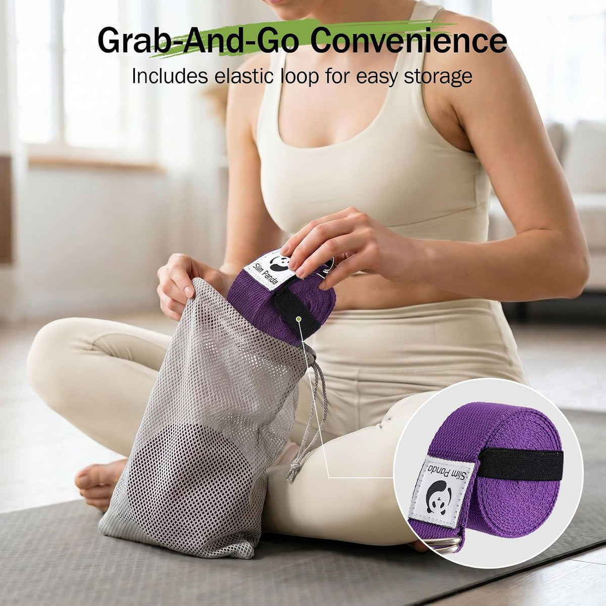 Yoga Strap for Stretching,Cotton Yoga Strap with Adjustable D-Ring Buckle,Non-Elastic Yoga Belt for Pilates,Gym Workouts,Physical Therapy,Improve Flexibility