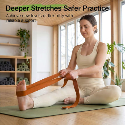 Yoga Strap for Stretching,Cotton Yoga Strap with Adjustable D-Ring Buckle,Non-Elastic Yoga Belt for Pilates,Gym Workouts,Physical Therapy,Improve Flexibility