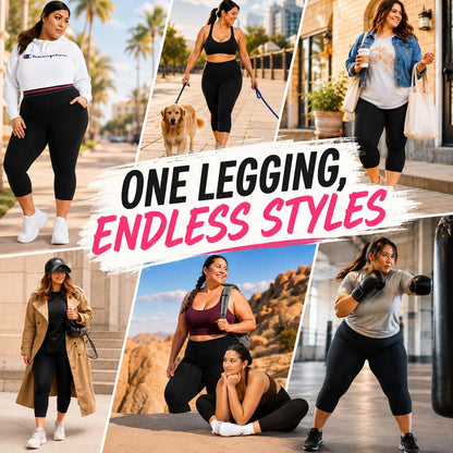 3 Pack Plus Size Leggings with Pockets for Women - Black High Waisted Tummy Control Soft Yoga Pants for Gym Workout