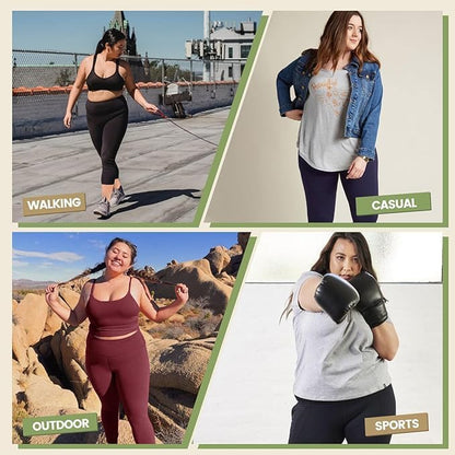 3 Pack Plus Size Leggings with Pockets for Women - Black High Waisted Tummy Control Soft Yoga Pants for Gym Workout