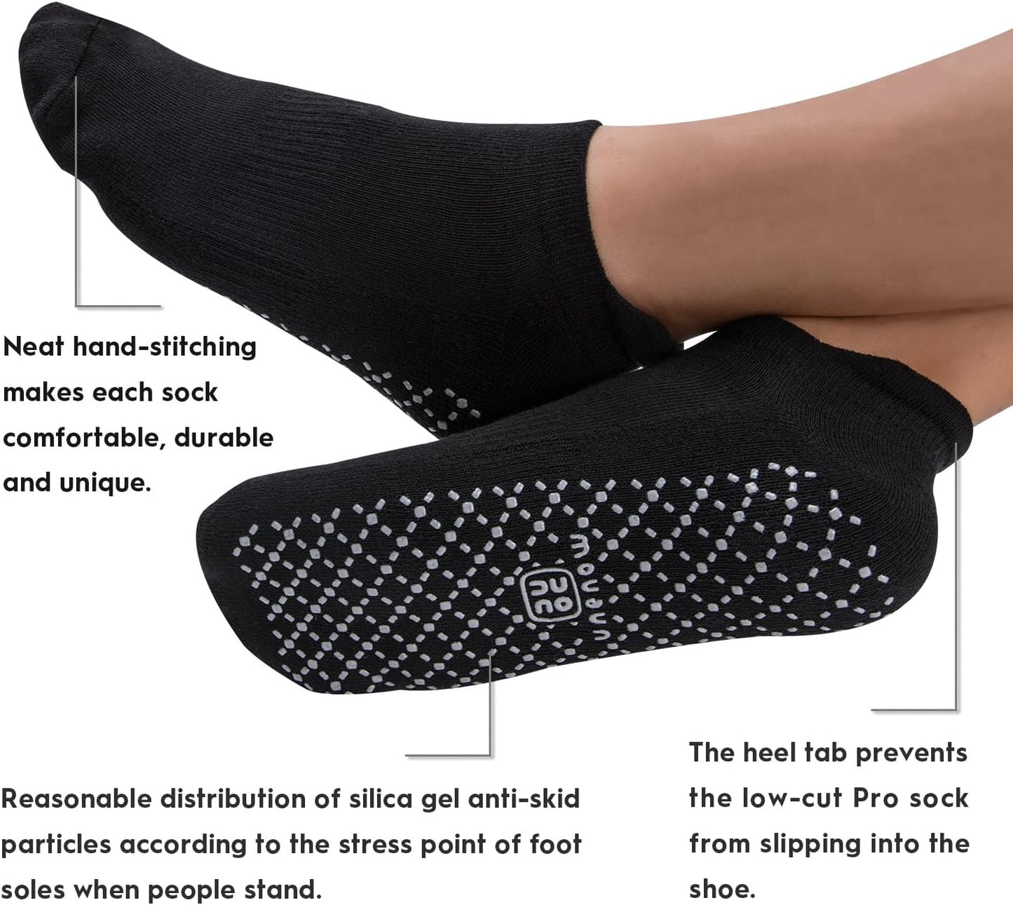 Unisex Non Slip Grip Socks with Cushion for Yoga Pilates Barre Home & Hospital