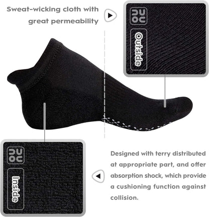 Unisex Non Slip Grip Socks with Cushion for Yoga Pilates Barre Home & Hospital