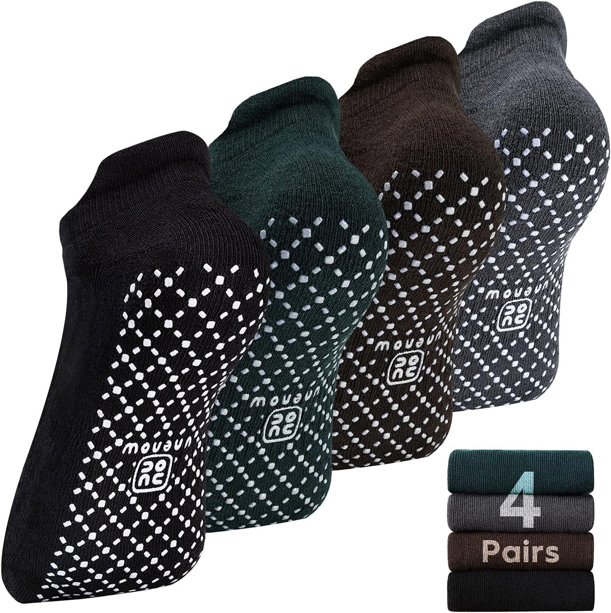 Unisex Non Slip Grip Socks with Cushion for Yoga Pilates Barre Home & Hospital