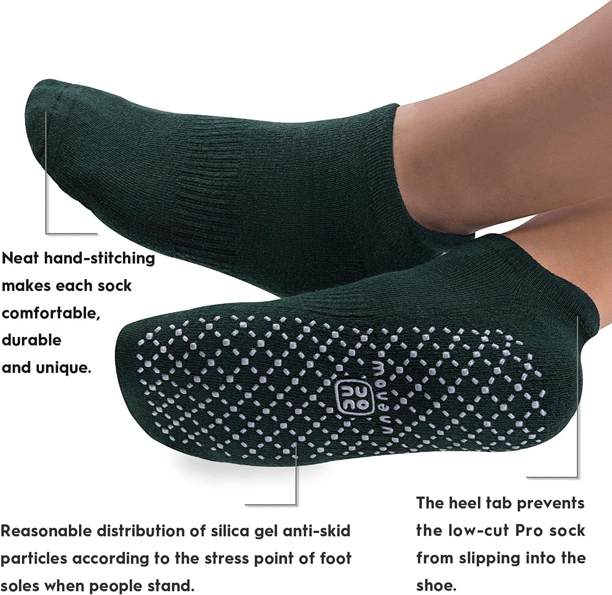 Unisex Non Slip Grip Socks with Cushion for Yoga Pilates Barre Home & Hospital