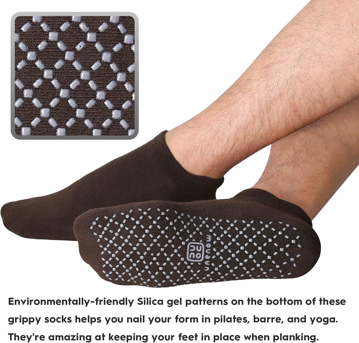Unisex Non Slip Grip Socks with Cushion for Yoga Pilates Barre Home & Hospital