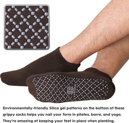Unisex Non Slip Grip Socks with Cushion for Yoga Pilates Barre Home & Hospital