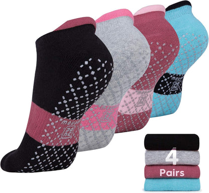 Unisex Non Slip Grip Socks with Cushion for Yoga Pilates Barre Home & Hospital